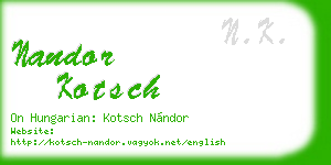 nandor kotsch business card